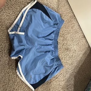 Nike Womens tempo running shorts in light and dark blue